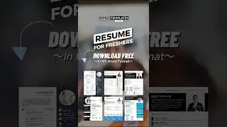 Free Resume for Freshers #resume #job #cv #msword