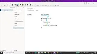 Syntax of while Loop - Control Statement
