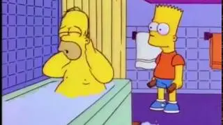 Bart hits Homer with chair