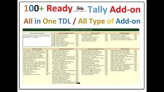(Buy TDL Source Code Rs 1350) 100+ Ready Tally Addons | 100+ All in one Ready Tally Addons