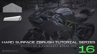 Hard Surface ZBrush Tutorial Series // Modeling A Kawasaki Ninja H2R // 16