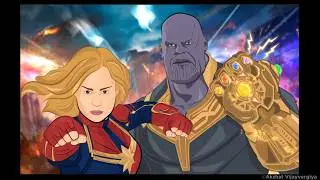 Captain Marvel Vs Thanos (Illustrator + Photoshop)