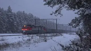 Поезда в снегопад на перегонах Воронежской области
