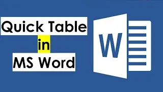 Quick Table in MS Word | How to Insert Quick Tables in Microsoft Word 2016 Tutorial