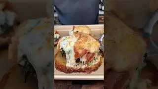 HOW TO MAKE: Stuffed Portobello with provolone, prosciutto, spinach, and béchamel #shorts