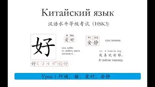 Китайский.HSK3 УРОК1-阿姨，矮，爱好，安静 слова и предложения.