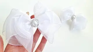 Нежные невесомые бантики из органзы на 1 сентября!