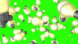 Animated light bulbs falling particles green screen video footage