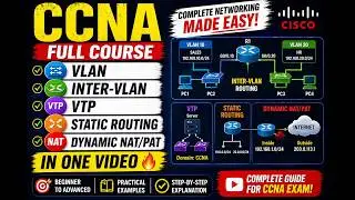 VLAN, INTER-VLAN, VTP, STATIC ROUTING, DYNAMIC NAT/PAT In One Video.