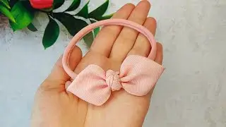 DIY Headband with ribbon bow - Headband sewing - Baby Headband tutorial - Like in a Disney store- #5