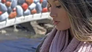 Slow Motion Video - Beautiful Woman Takes a Walk 60fps