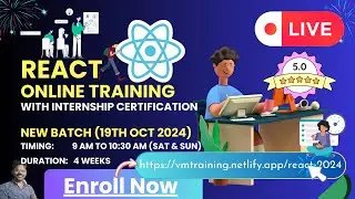🔴 ReactJS Live Training | Join Venkatesh Mogili on 19th Oct 2024 for a Hands-On Experience
