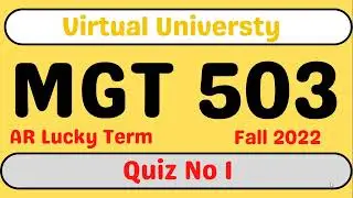 MGT503 Quiz 1 || 100% Correct Ans || MGT503 Quiz 1 Fall 2022