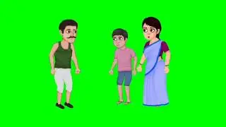 Cartoon Green Screen Character kisaan Green screen | Indian Farmer green screen video