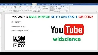 MS Word MailMerge Auto Generate QR Code