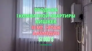 Продаётся  1-комнатная квартира, Бишкек, Аламедин, 46м, первый этаж, отличный ремонт, элитка