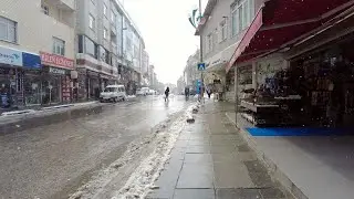 Çekmeköy İstanbul Sokakları Kış Kar Yağışı