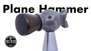 Babel Fish Plane Setting Hammer - Damascus  Steel, Alternative Ivory, and Faux Bog Oak