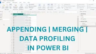 APPENDING VS MERGING  | DATA PROFILING WITH EXAMPLE IN POWER BI