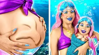 😮 ¡SIRENA EMBARAZADA en la VIDA REAL! Trucos de Sirenas y Situaciones Divertidas por La La Vida