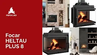Favoritul focar fonta cu 2 laturi de sticla 🔥 Heltau Plus 8 pentru semineu modern pe lemne