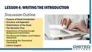THE FUNDAMENTALS OF ORGANIZING & WRITING ACADEMIC RESEARCH PAPERS - LESSON 4:  INTRODUCTION