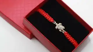 Красная нить на руку талисман на удачу и оберег от сглаза на запястье  Черепашка золотая