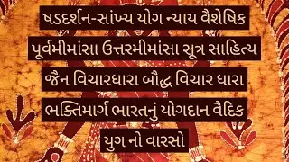 ષડદર્શન-સાંખ્ય યોગ-સૂત્ર-જૈન-બૌદ્ધ વિચારધારા ભક્તિમાર્ગ-યોગદાન વૈદિક યુગ