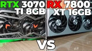 RTX 3070 TI vs RX 7800 XT - Testes Comparativo em 10 GAMES - 1080P|2K|4K