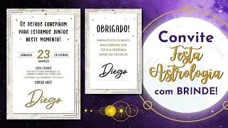 Convite Digital Astrologia: Encante Seus Convidados com Estilo Místico!
