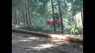 Allradschlepper AGT 4004   beim Langholzschleppen