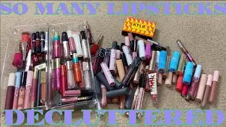MAJOR LIPSTICK & LIPGLOSS DECLUTTER || SO MUCH HAD TO GO