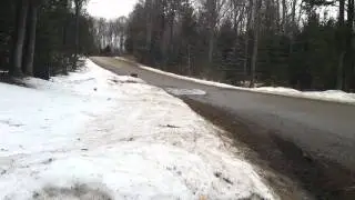 Jeep thru small puddle