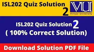 ISL202 quiz 2 solution fall 2022 part 1 