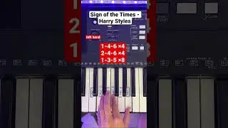 Sign of the Times - Harry Styles | Easy Piano Tutorial ( left hand ) #piano #shorts