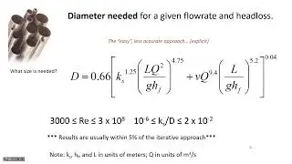 Finding required pipe diameter; Hazen-Williams equation - CE 331, Class 5 (20 Jan 2023)