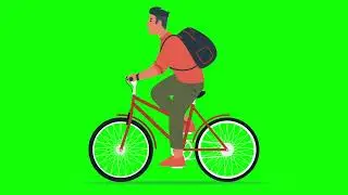 Bicycle green scene animation, 