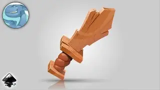 Wooden sword. Vector drawing in Inkscape.