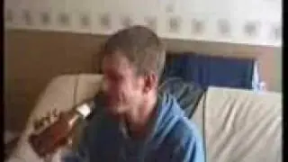 drunk funny video baz not enjoying a bottle of brown sauce