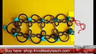 Схема браслета фриволите. (Tatting,Frivolité, Orecchini, Фриволите,Encaje, 梭織) pattern tatting