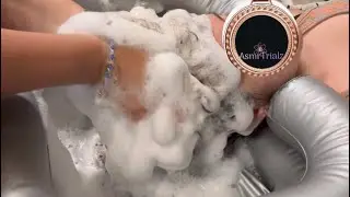 ASMR Shampoo ~ Hair Washing in Inflatable Sink ~ More Soapy Scrubs🧼🧴
