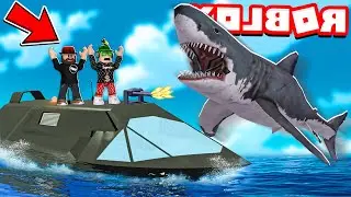 STEALTH BOAT VS SHARK in ROBLOX SHARKBITE (New Update Invisible Ship)