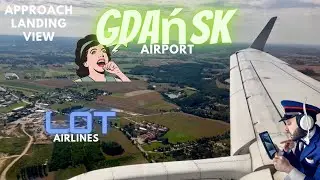 Gdansk airport-Approach and Landing view-Embraer 175-Passanger view✈️👍