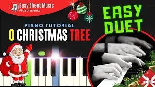 O Christmas Tree - Easy Christmas Piano Duet I Sheet Music for Beginners PDF I SLOW Tutorial
