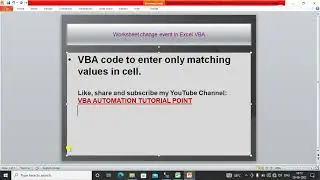 VBA code to enter only matching values in the Excel sheet cell (Worksheet Change Event)