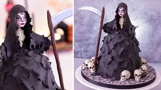 HALLOWEEN CAKE Decorating Tutorial - How to make a Grim Reaper Cake