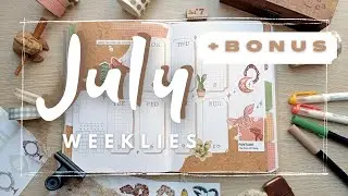 July 2022 | Plan with me | Bullet Journal Weekly Setup + BONUS spreads - Boho desert theme
