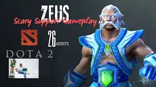DOTA 2 Support Zeus Gameplay! Victory in 30 mins with 26 Assists! Carry :-PL, Medusa Sven!!