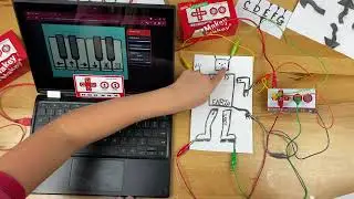 Using Makey Makey to play a song with a robot drawing!
