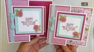 Happy Birthday Gorgeous Double Z fold card Case Card Class #211 Stampin'  Up! Stamps.